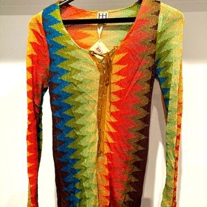 Chic Haute Hippie colorful midi dress